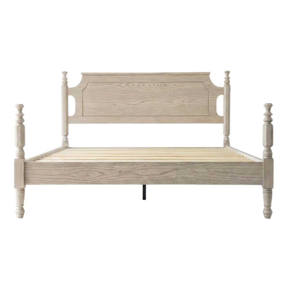 Solid Wood Platform Bed with Headboard, Traditional King Size. Picture 4