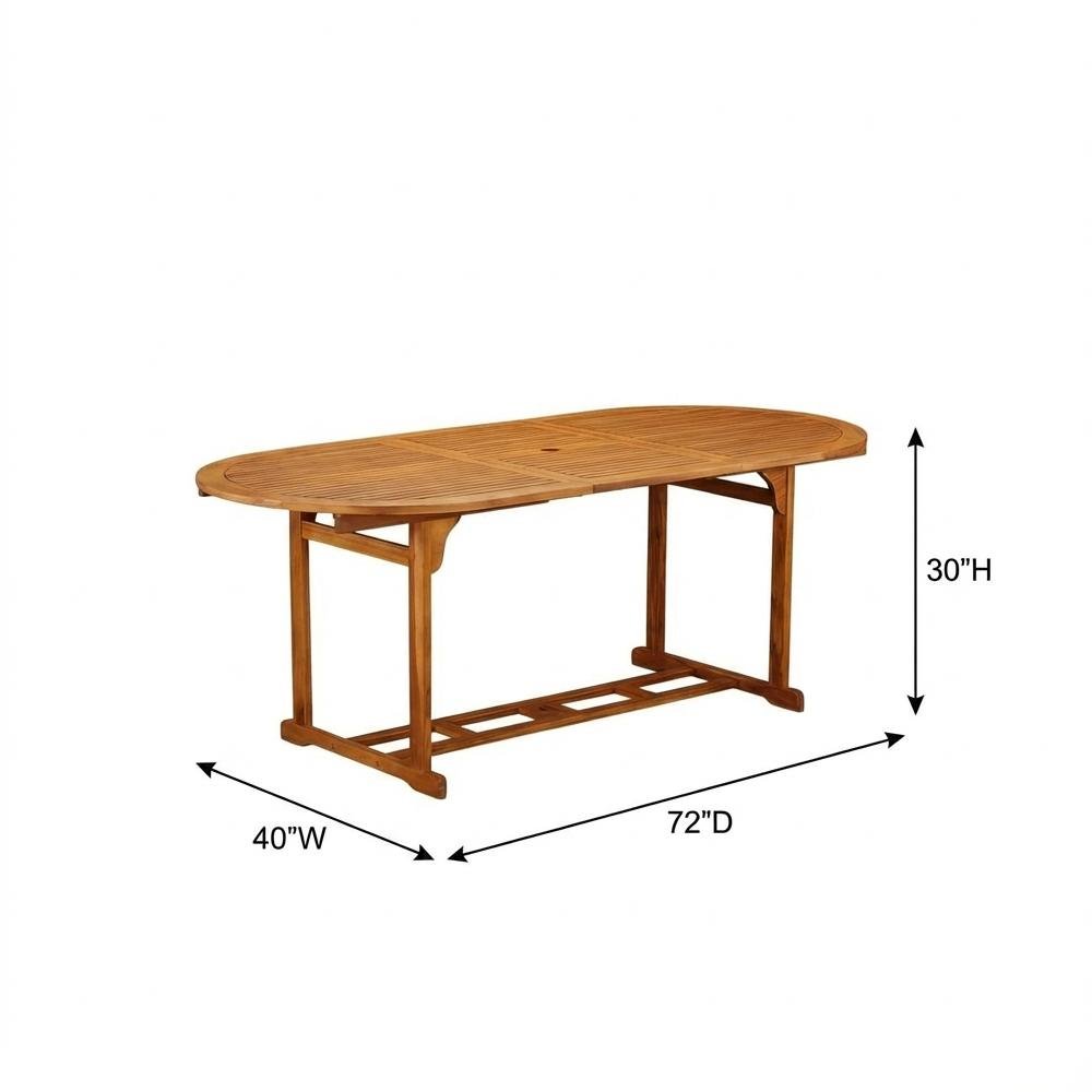 9-Piece Patio Set with Oil Finish, 8 Slatted-Back Chairs, Wood Coffee Table. Picture 6
