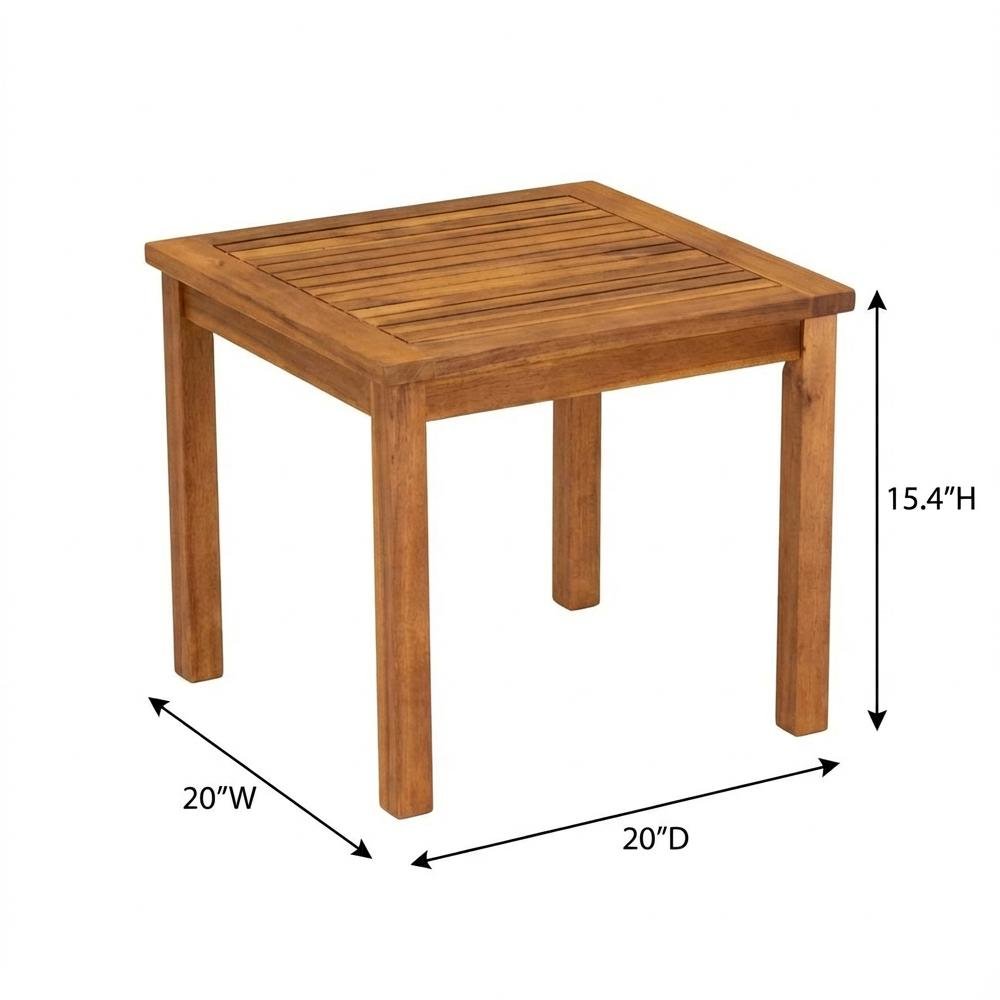 3-Piece Outdoor Coffee Table Set Oil Finish Durable Wood. Picture 6