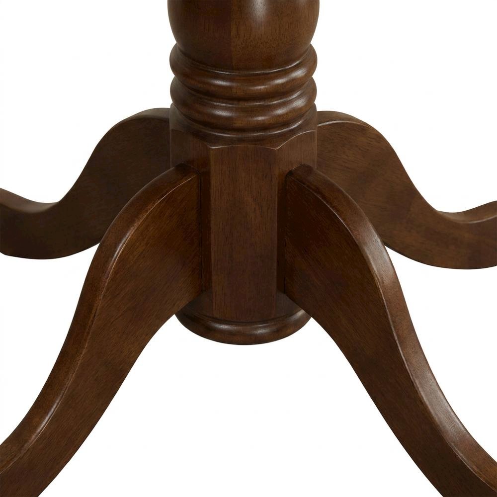 Solid Wood Round Drop-Leaf Kitchen Table & Chairs 5-Piece Set, Espresso. Picture 5