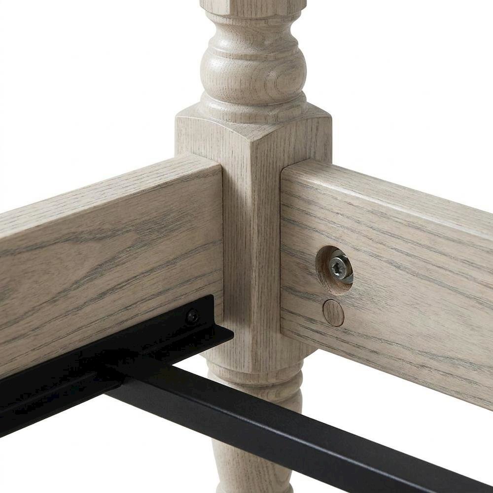 Solid Wood Platform Bed with Headboard, Traditional King Size. Picture 7