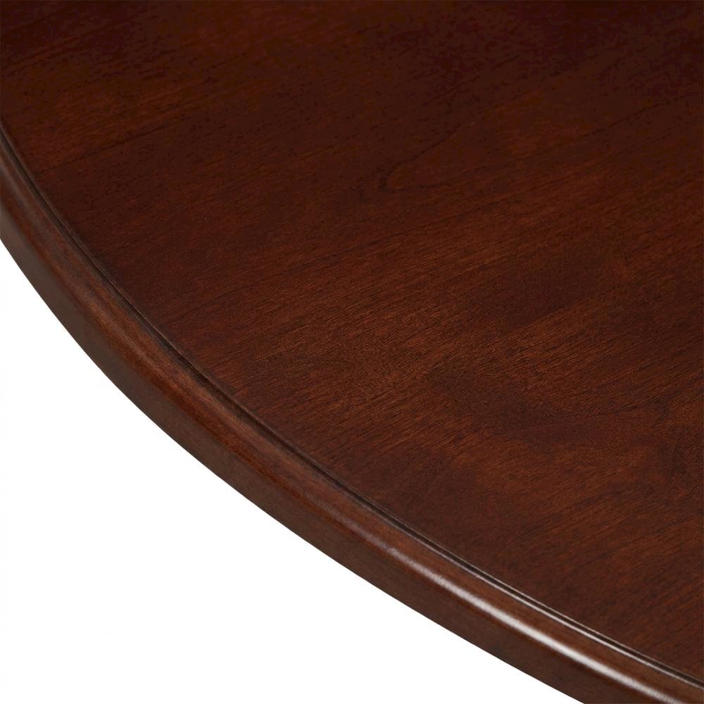 Solid Wood Round Drop-Leaf Kitchen Table & Chairs 5-Piece Set, Espresso. Picture 6