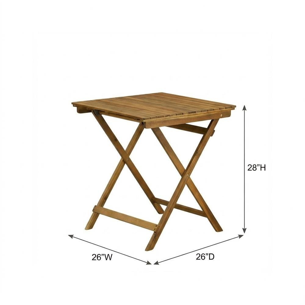 3-Piece Outdoor Dining Set Wood Patio Table with 2 Chairs, Oil Finish. Picture 6
