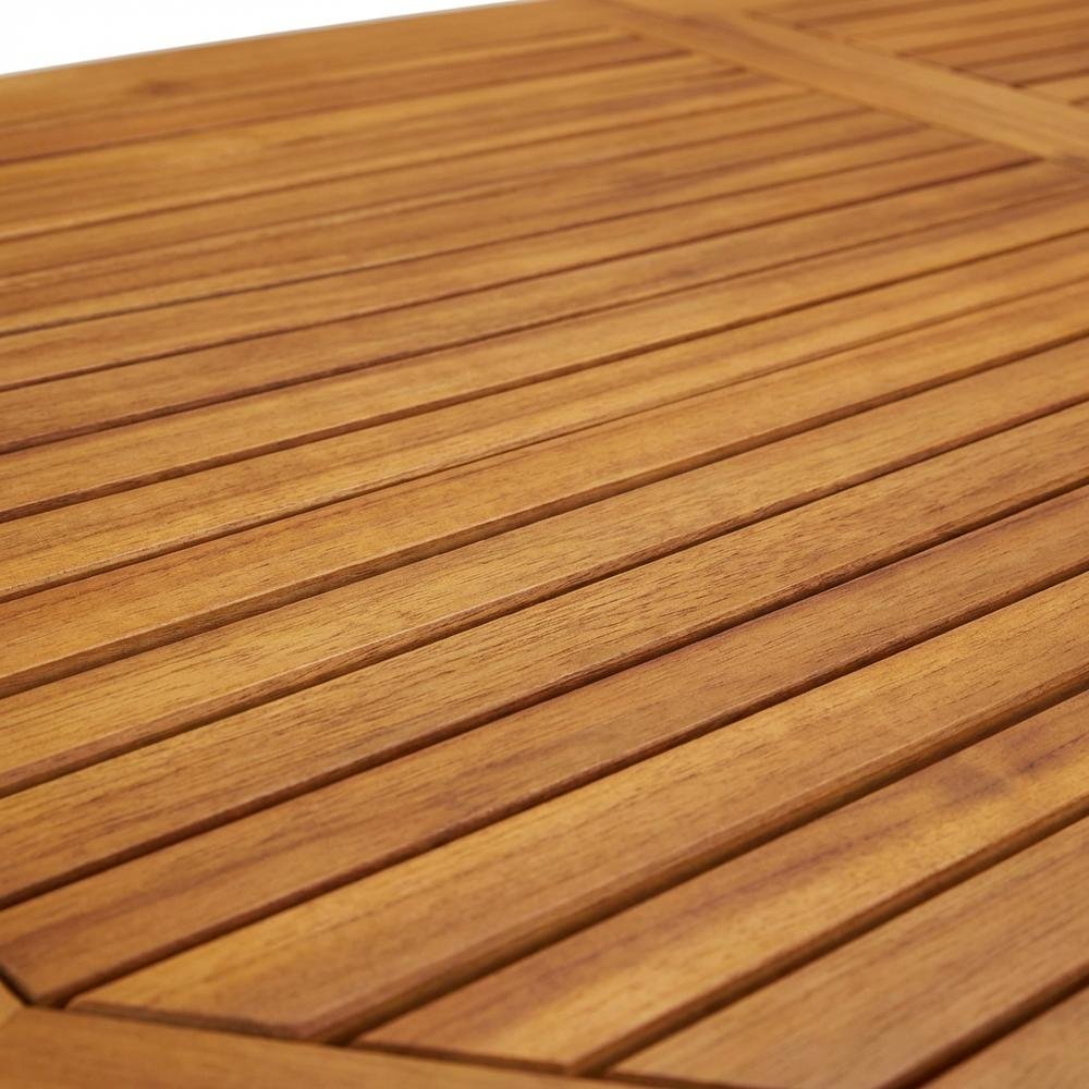 7-Pc Outdoor Set, Oil Finish with 6 Slatted Back Chairs and Round Coffee Table. Picture 4