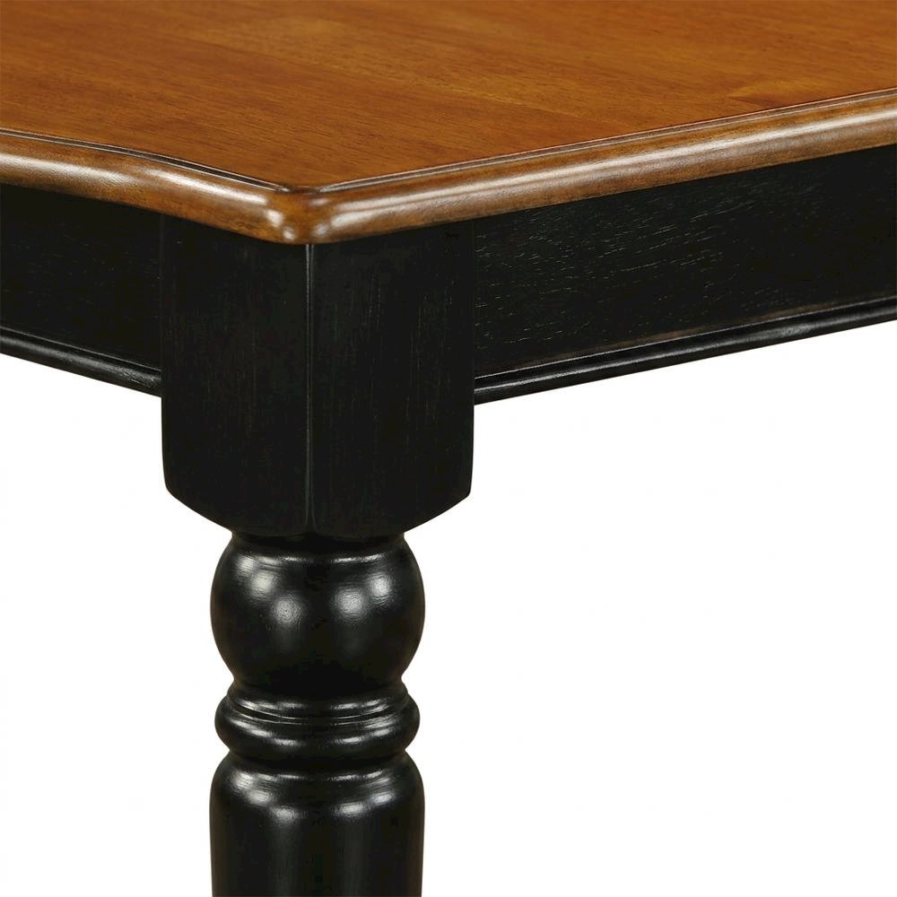 Wood Extendable Dining Table & Chairs 7-Piece Set, Black & Cherry. Picture 5