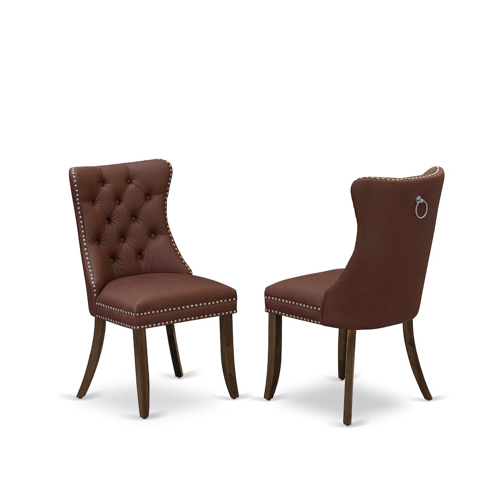 7-Pc Dining Table Set Include A Modern Table And 6 Burgundy Upholstered Chairs. Picture 4