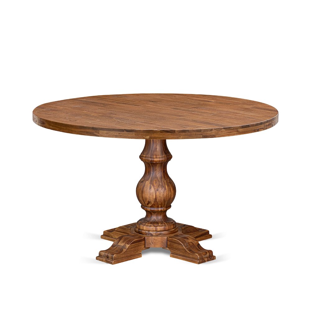 7 Piece Dining Set Includes 54" Round Table In Light Tan Color. Picture 3