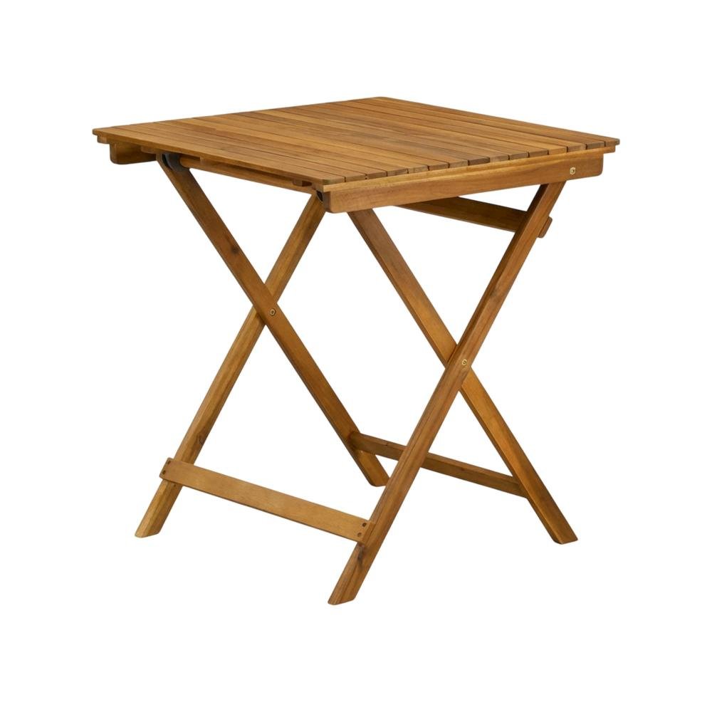 Oil-Finish 3-Piece Outdoor Patio Set with Wooden Folding Table and 2 Chairs. Picture 1