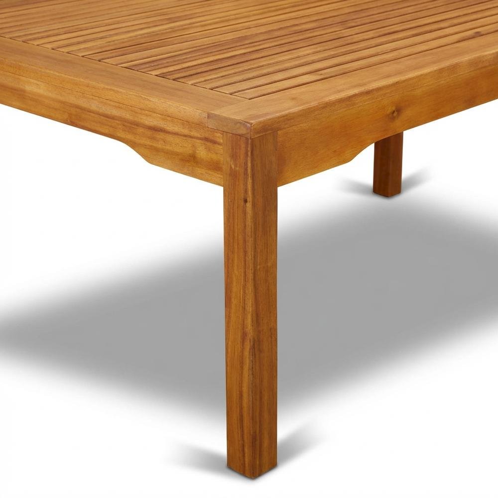 Oil-Finish 7-Piece Patio Dining Set with Acacia Wood Table and Chairs. Picture 5
