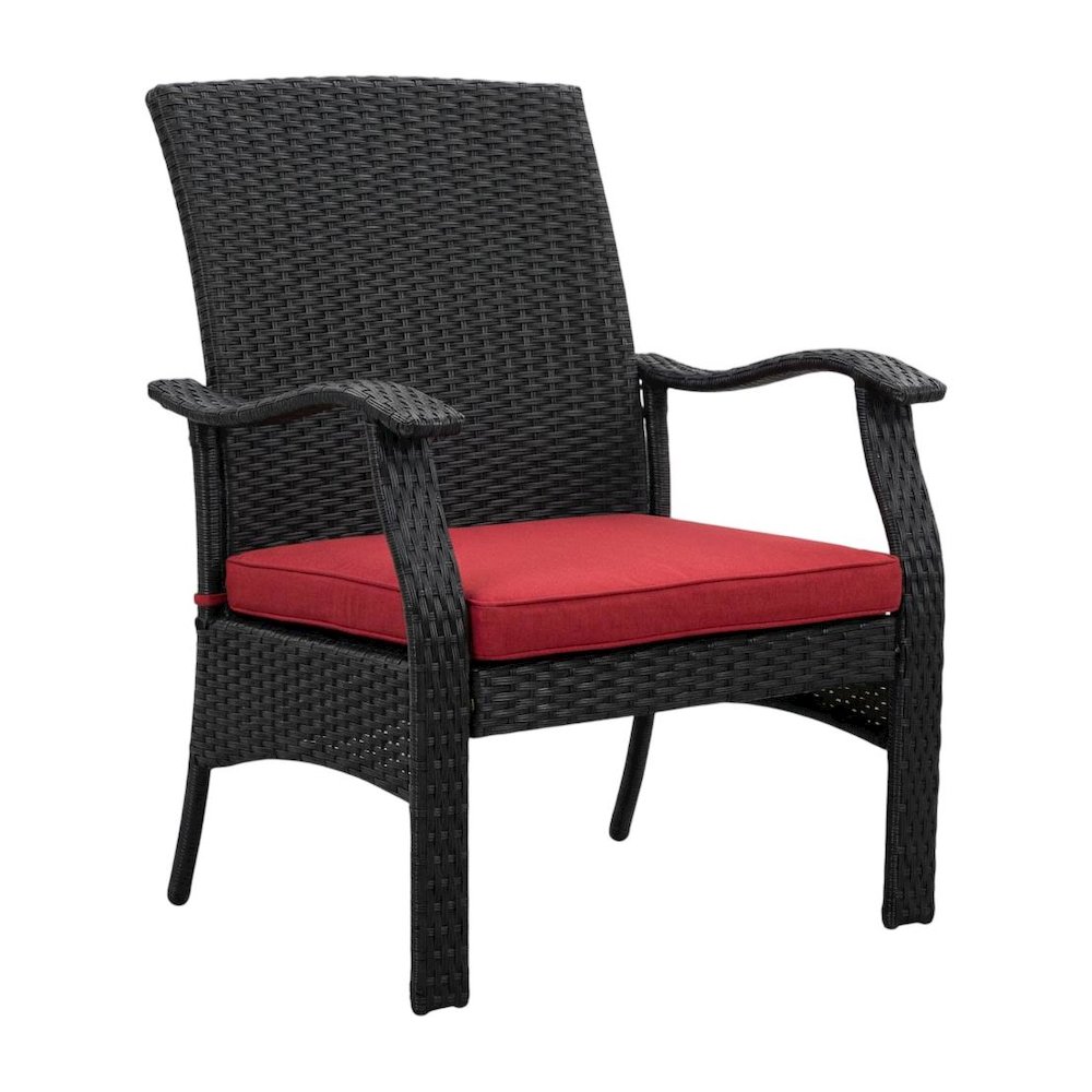 Black Wicker Patio Set with Table and 2 Chairs - Durable Outdoor Seating. Picture 1