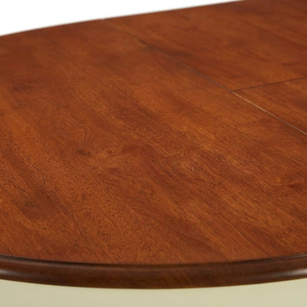 White Oval Pedestal Table, Butterfly Leaf Extension, Seats 6. Picture 6