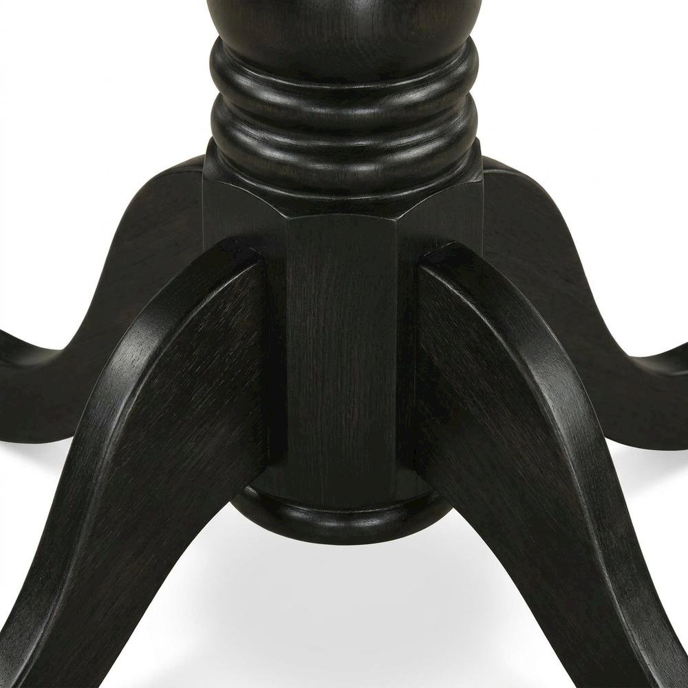 Solid Wood Round Kitchen Table & Chairs 3-Piece Dining Set, Black. Picture 6