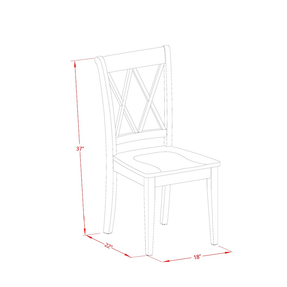 Dining Room Set Linen White, VACL9-LWH-W. Picture 4