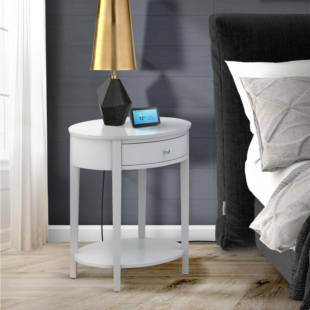 HI-14-ET Mid Century Nightstand with 1 Mid Century Modern Drawer, Stable and Sturdy Constructed - Urban Gray Finish. Picture 7