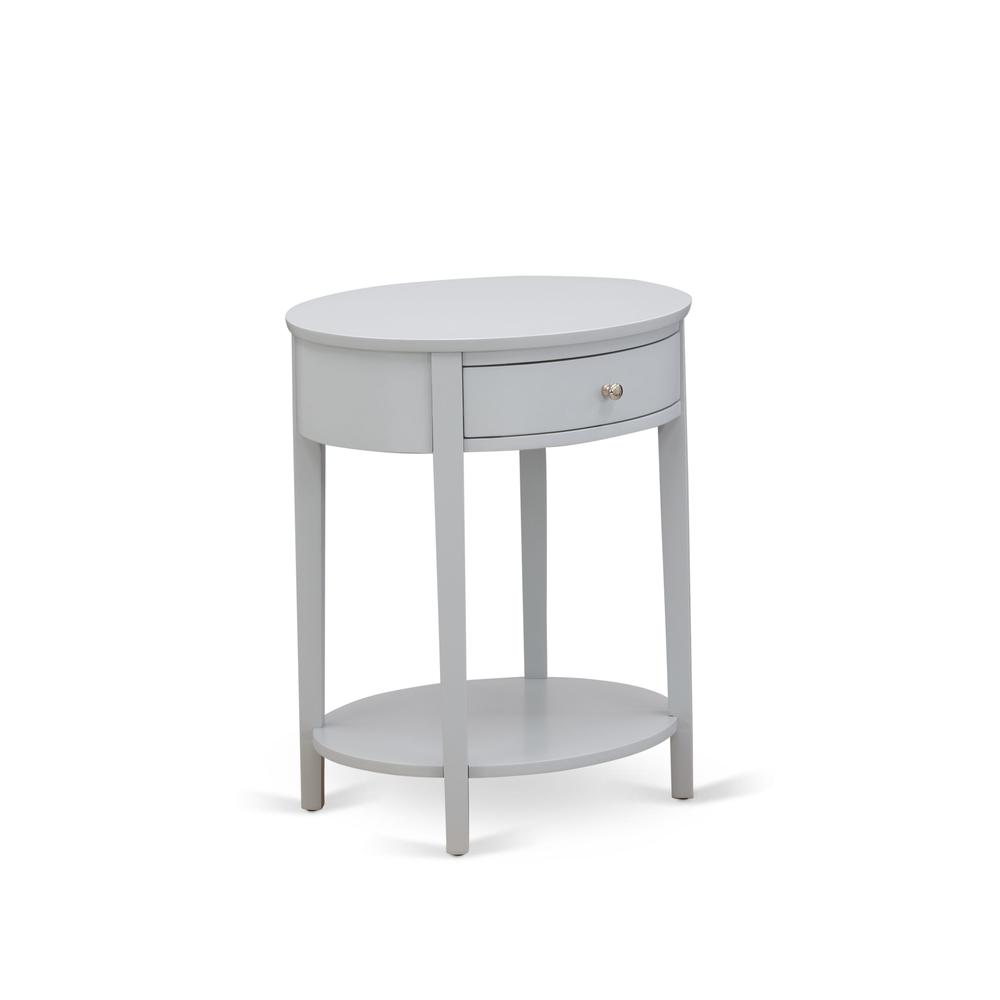 HI-14-ET Mid Century Nightstand with 1 Mid Century Modern Drawer, Stable and Sturdy Constructed - Urban Gray Finish. Picture 2