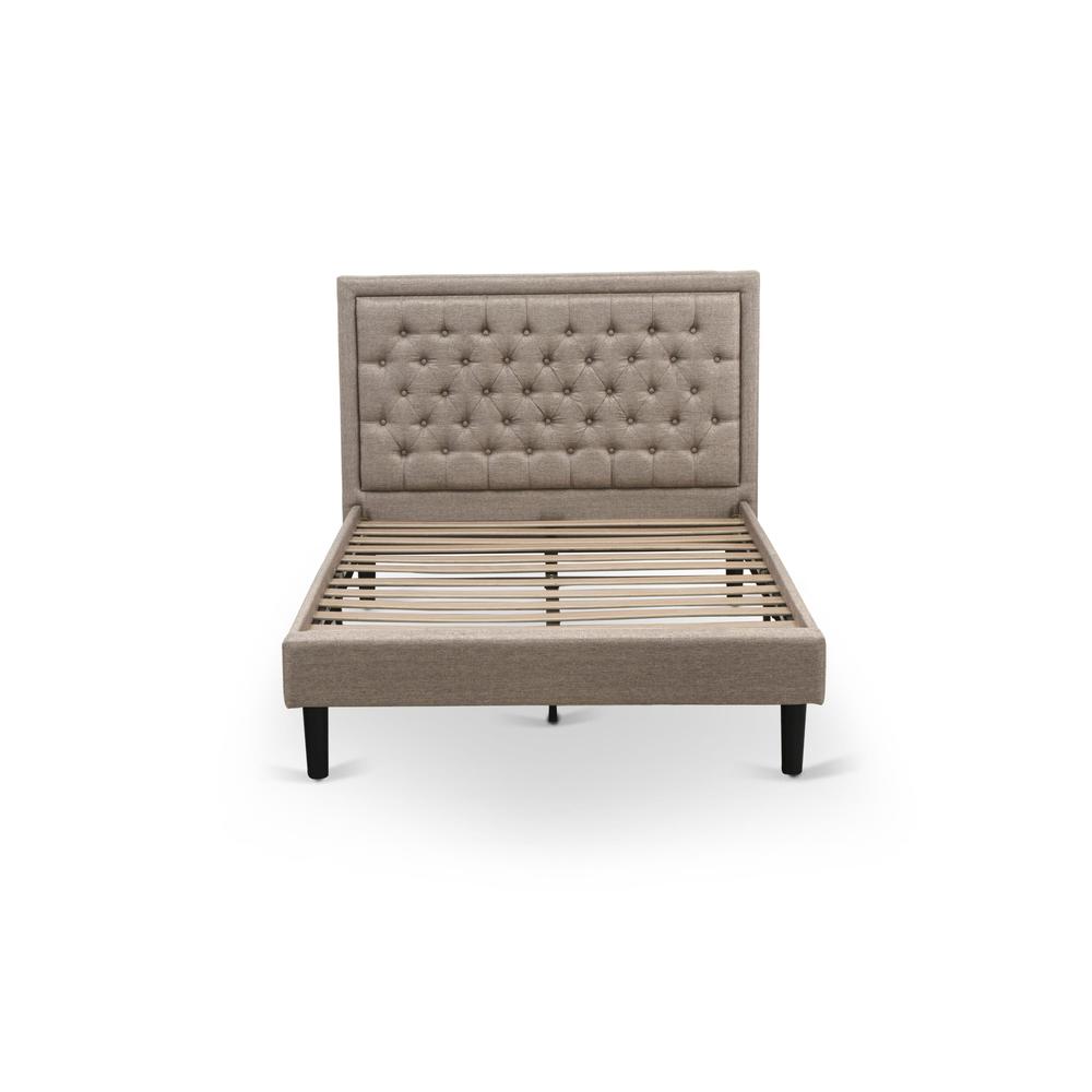 KD16F-1VL0C 2 Piece Wood Bedroom Set - Full Bed Dark Khaki Headboard with 1 Night Stand - Black Finish Legs. Picture 3