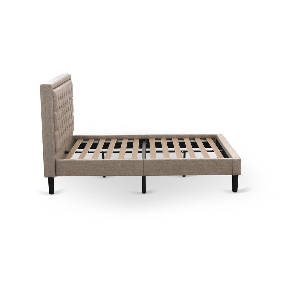 KD16F-1VL0C 2 Piece Wood Bedroom Set - Full Bed Dark Khaki Headboard with 1 Night Stand - Black Finish Legs. Picture 5