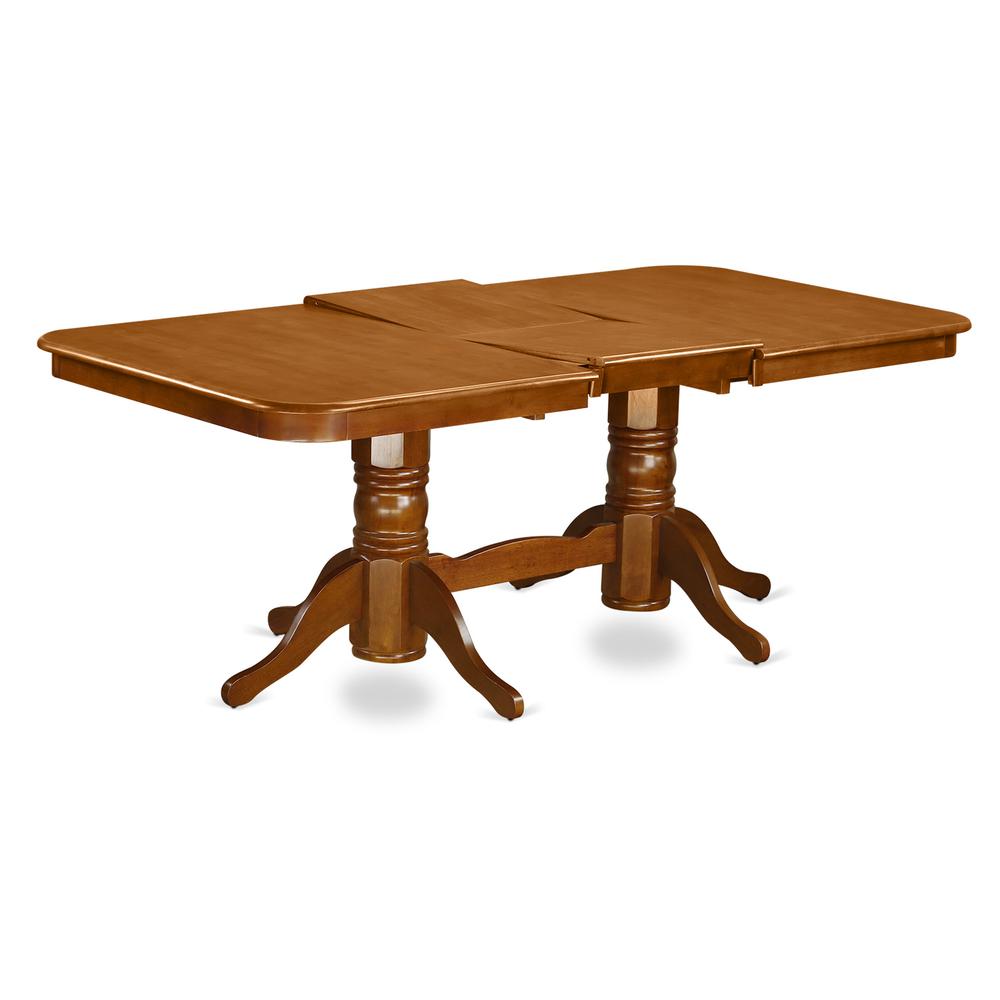 NAML9-SBR-C 9 Pc Dining room set Dining Table with Leaf and 8 Dining Chairs. Picture 4