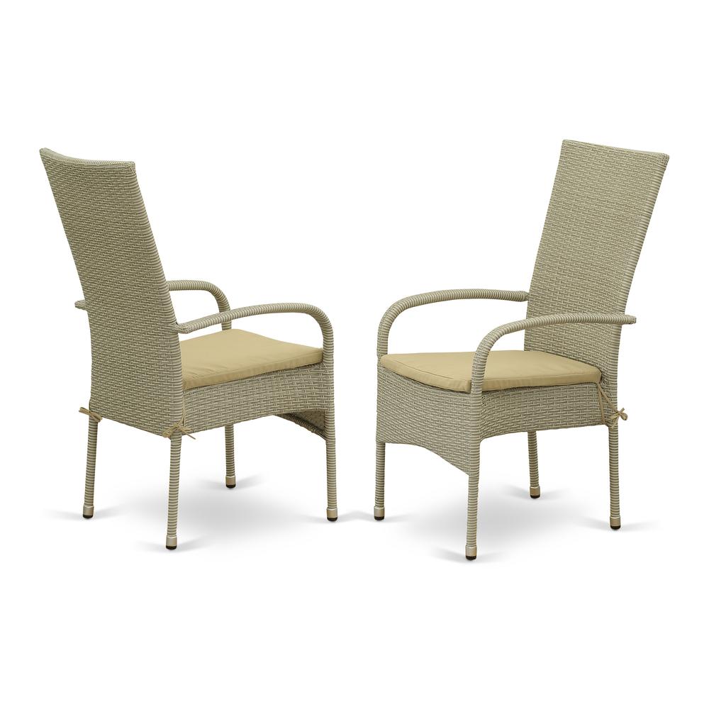 Wicker Patio Set Natural Linen, OSOS7-03A. Picture 4