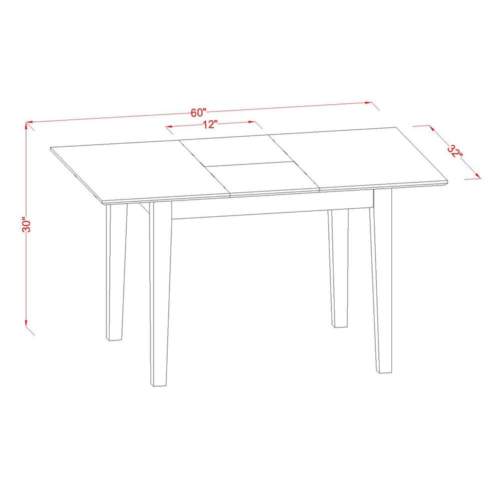Picasso  Table  32  in  x  60in  with  12  in  butterfly  leaf  -  Mahogany  Finish. Picture 3