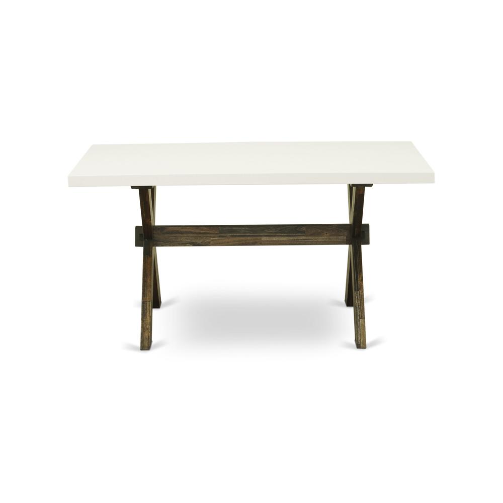 X726MZ748-7 - 7-Pc Dinette Set - 6 Parson dining room chairs and 1 Modern Dining Table (Distressed Jacobean Finish). Picture 5