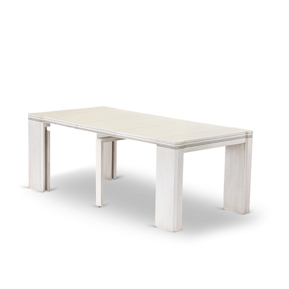 13 Pieces Extendable Dining Set, Antique White. Picture 6
