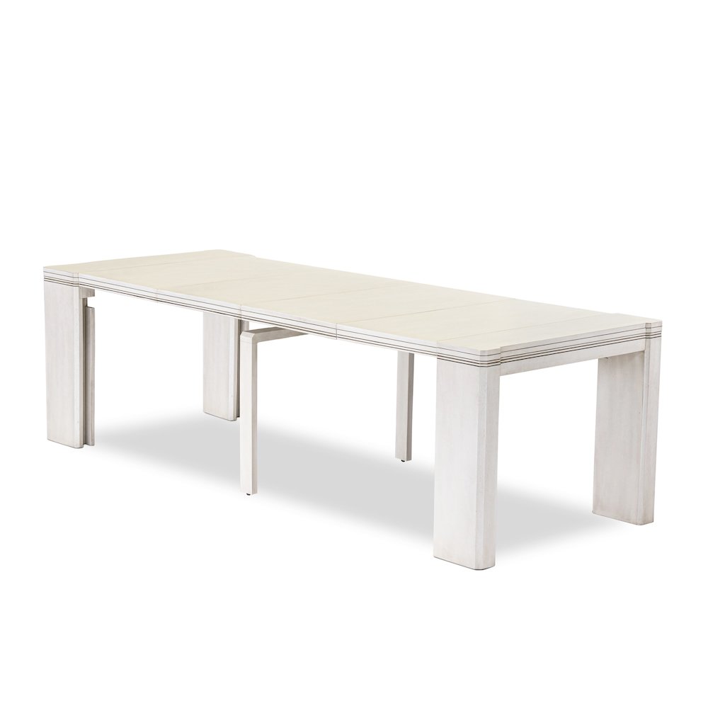 13 Pieces Extendable Dining Set, Antique White. Picture 7