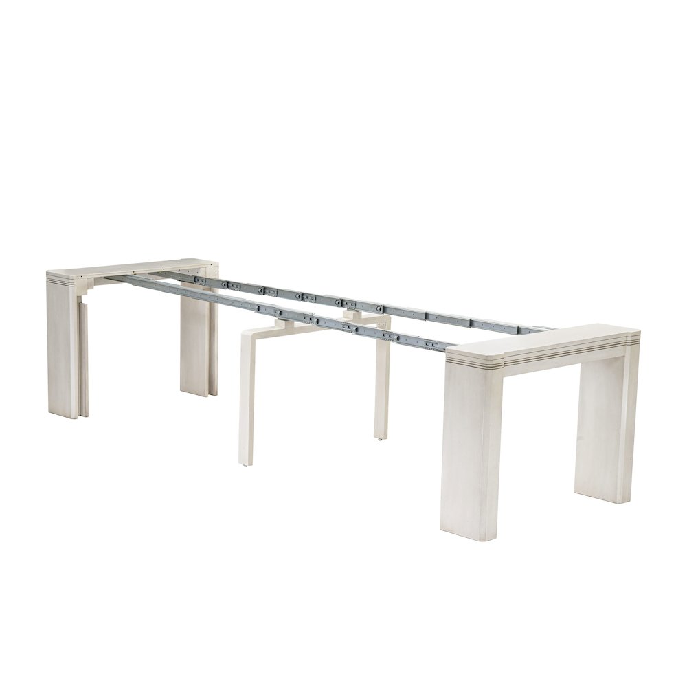 13 Pieces Extendable Dining Set, Antique White. Picture 9
