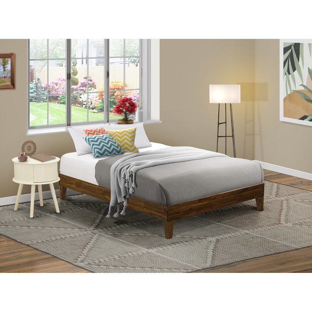 NVP-22-F Full Size Bed Frame with 4 Hardwood Legs and 2 Extra Center Legs - Walnut Finish. Picture 2
