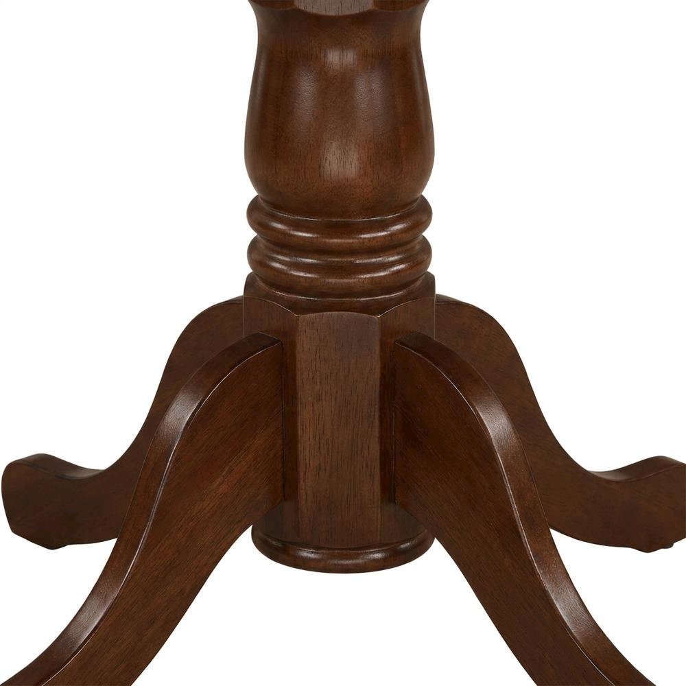 Wood Round Pedestal Dining Table & Chairs 5-Piece Set, Mahogany. Picture 5