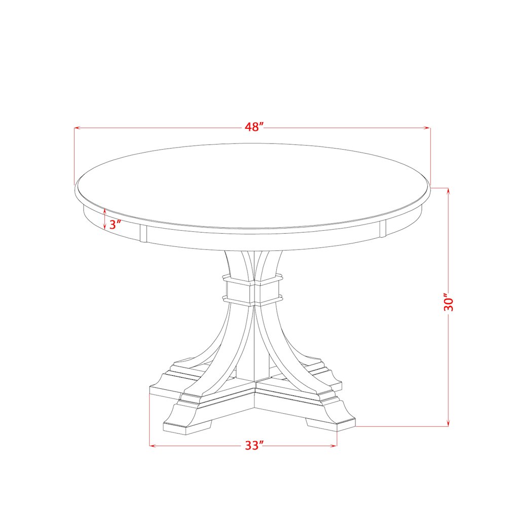 7 Piece Dining Table Set Includes 48" Round Kitchen Table In Black Color. Picture 6