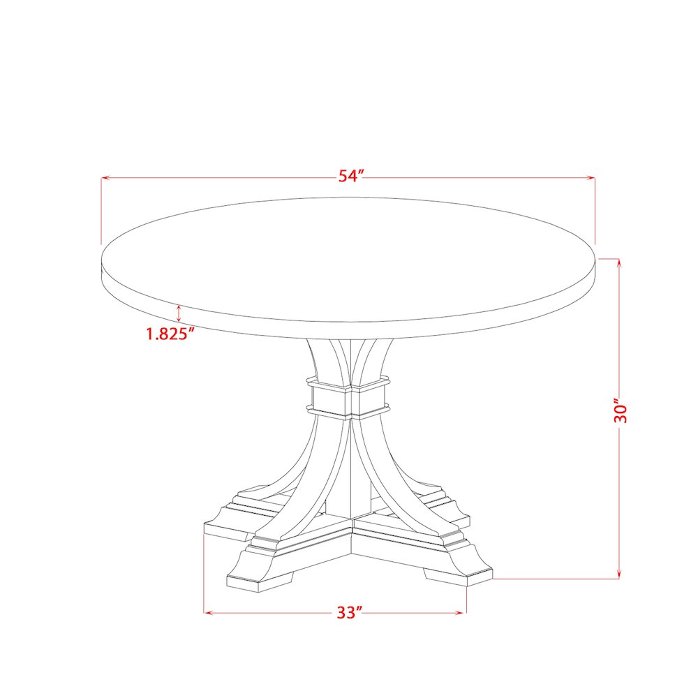 7 Piece Dining Table Set For 6 Includes 54" Round Table In Black Color. Picture 6