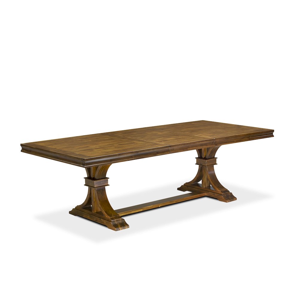 9 Pieces Dining Table Set a Rectangle Table and 8 Linen fabric Dining Chairs. Picture 2