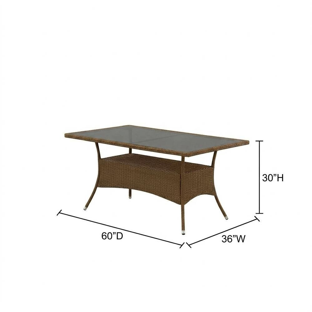 Brown Wicker Patio Bistro Table with Durable Frame and Weatherproof Design. Picture 6