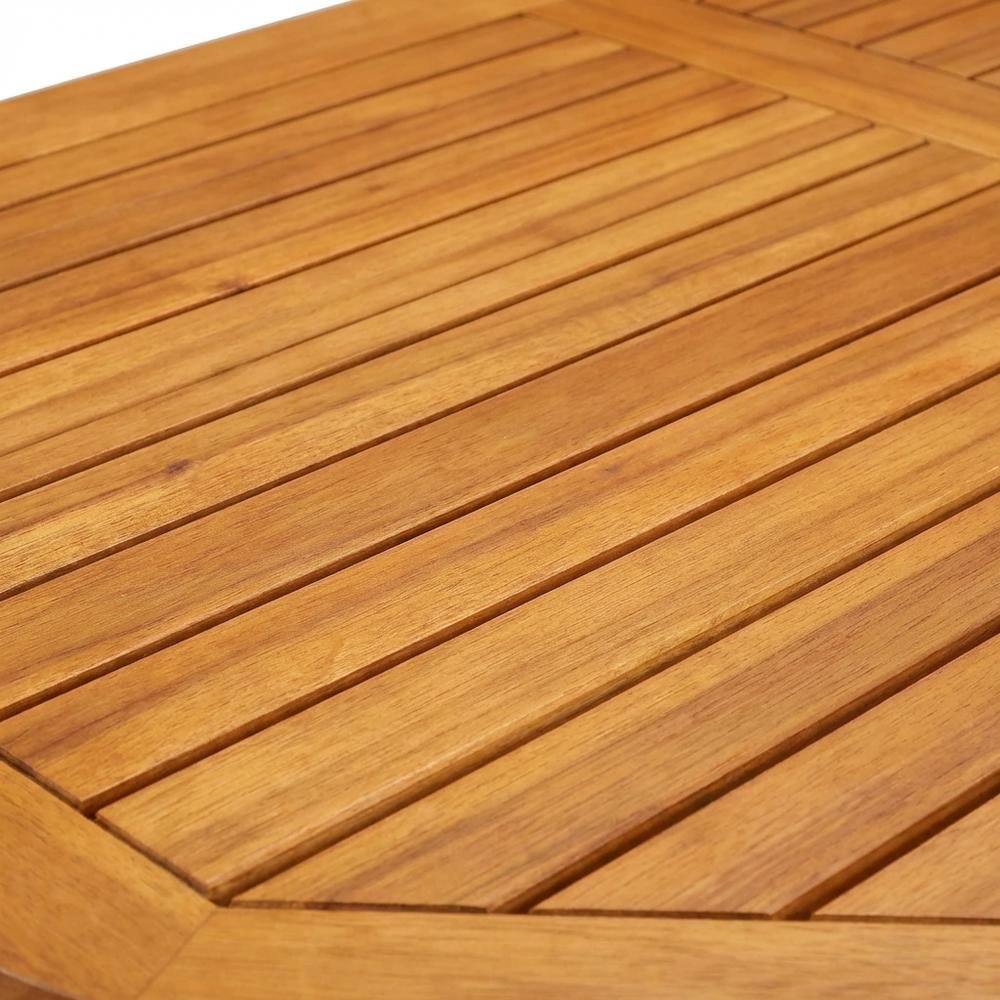 Wooden Patio Set Oil-Finished Dining Table and 4 Outdoor Chairs. Picture 4
