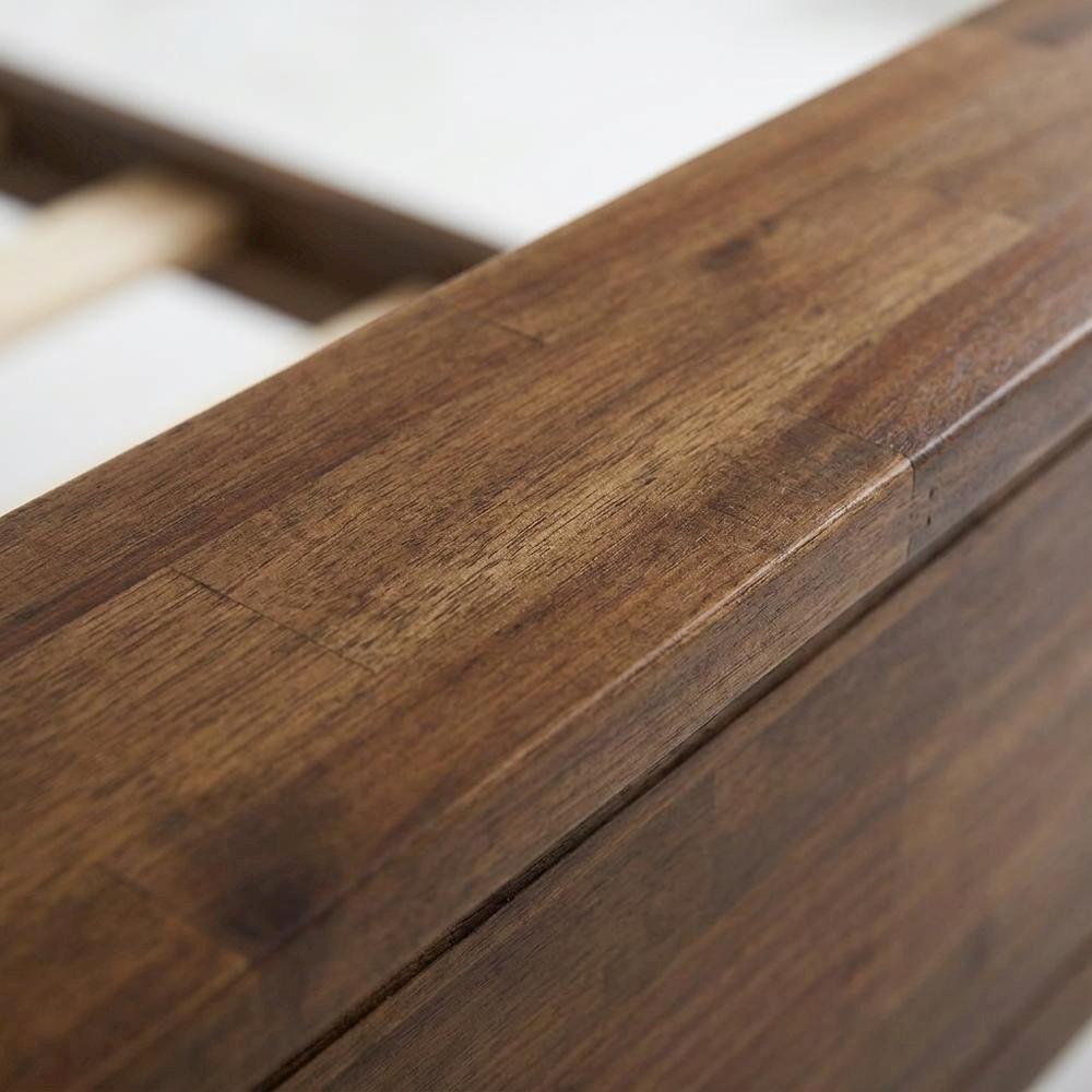 Solid Wood Platform Bed with Headboard, Traditional King Size. Picture 8