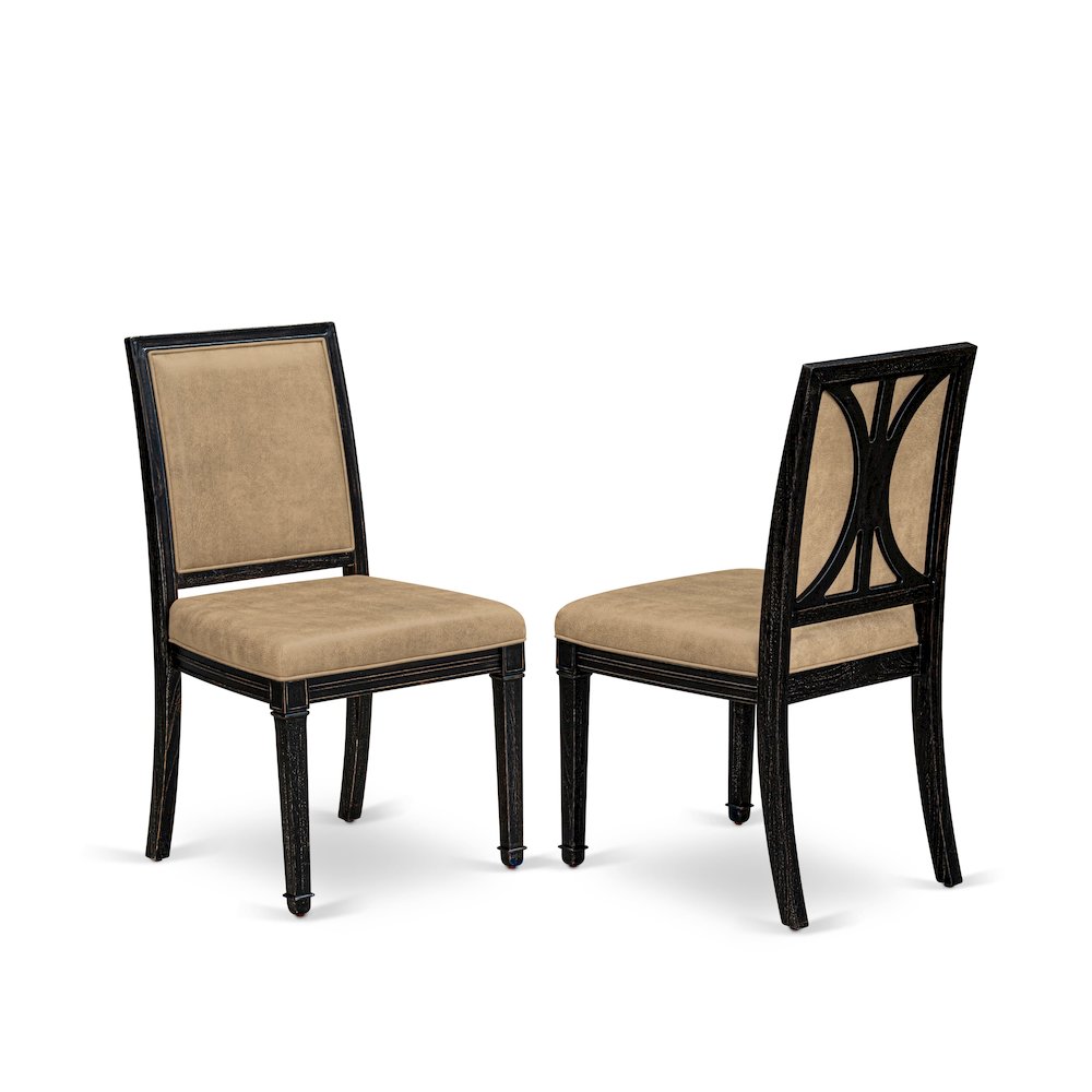 5 piece Dining Table Set includes a Dining Table and 4 Dark Grey Kitchen Chairs. Picture 3