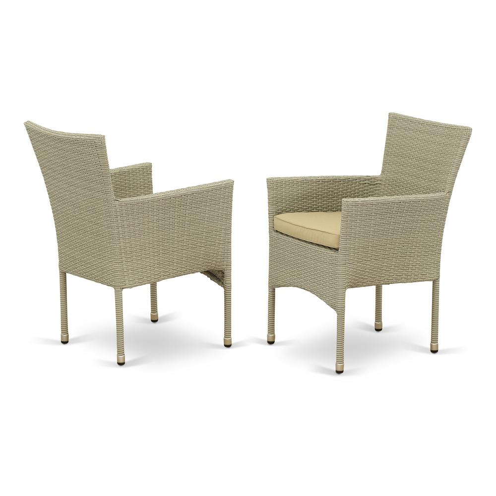 Wicker Patio Chair Natural Linen, BKLC103A. Picture 1