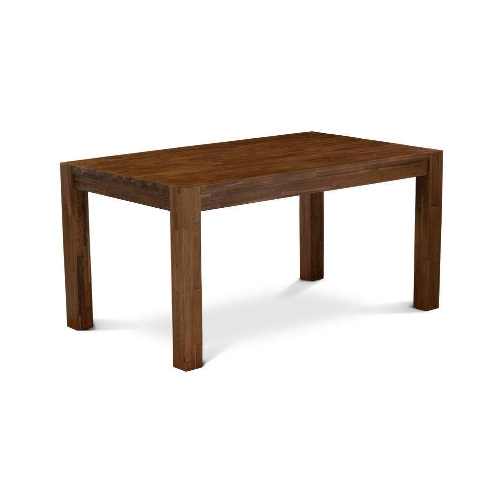 East West Furniture CNFL5-N8-04 5-Pc Dining Table Set- 4 Parson Dining Room Chairs with Clay Linen Fabric Seat and Stylish Chair Back - Rectangular Table Top & Wooden 4 legs - Antique Walnut Finish. Picture 2