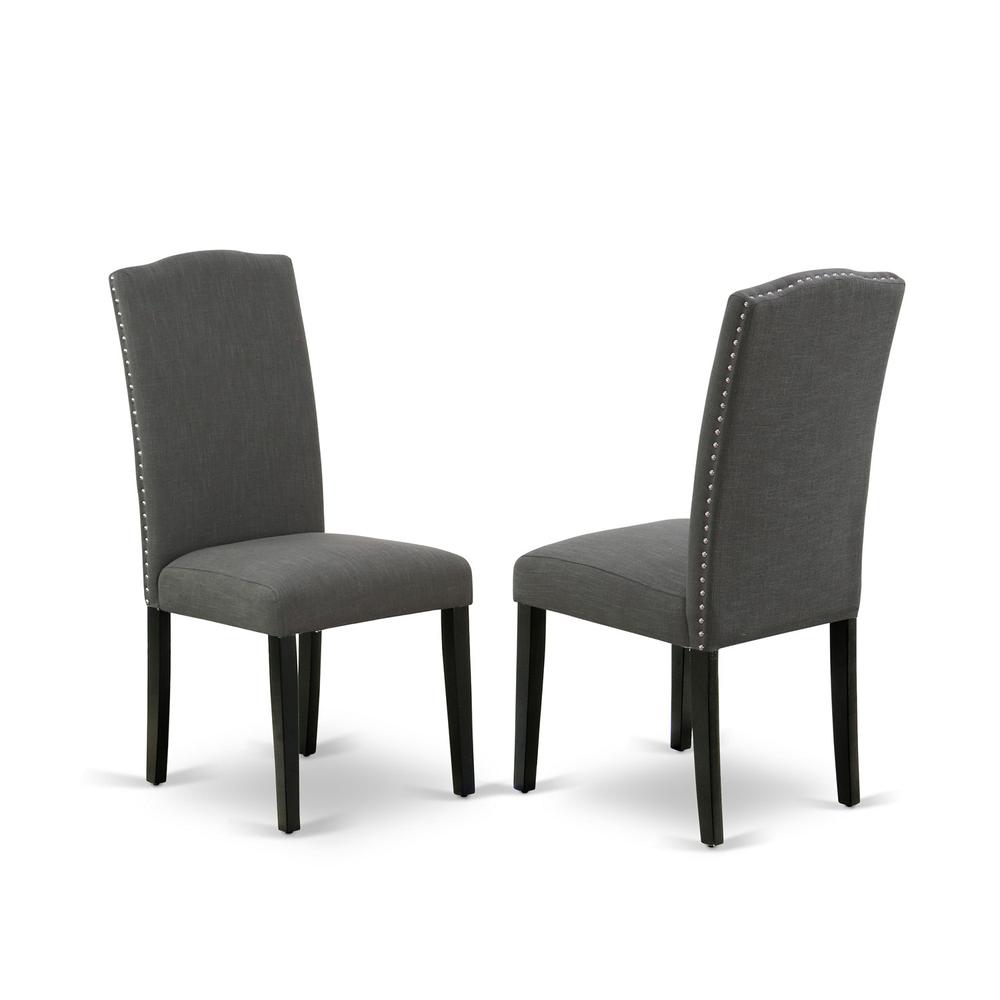 East West Furniture V697EN120-9 - 9-Piece Kitchen Table Set - 8 Parson Chairs and a Rectangular Kitchen Table Hardwood Structure. Picture 3