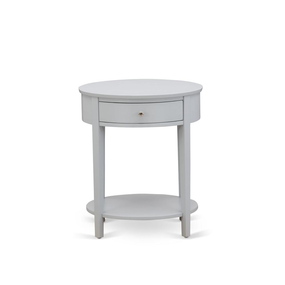 HI-14-ET Mid Century Nightstand with 1 Mid Century Modern Drawer, Stable and Sturdy Constructed - Urban Gray Finish. Picture 1
