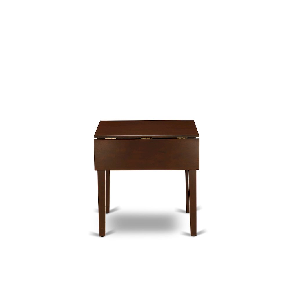 NDDL5-MAH-W - 5-Piece Kitchen Dining Room Set- 4 Mid Century Chair with Wooden Seat and Slatted Chair Back - Dropleafs Rectangular Table - Mahogany Finish. Picture 5