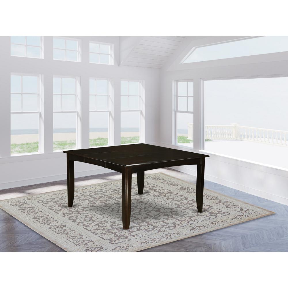 PFAN7-CAP-C 7 Pc Dining room set for 6-Square Dining Table with Leaf and 6 Dining Chairs. Picture 3