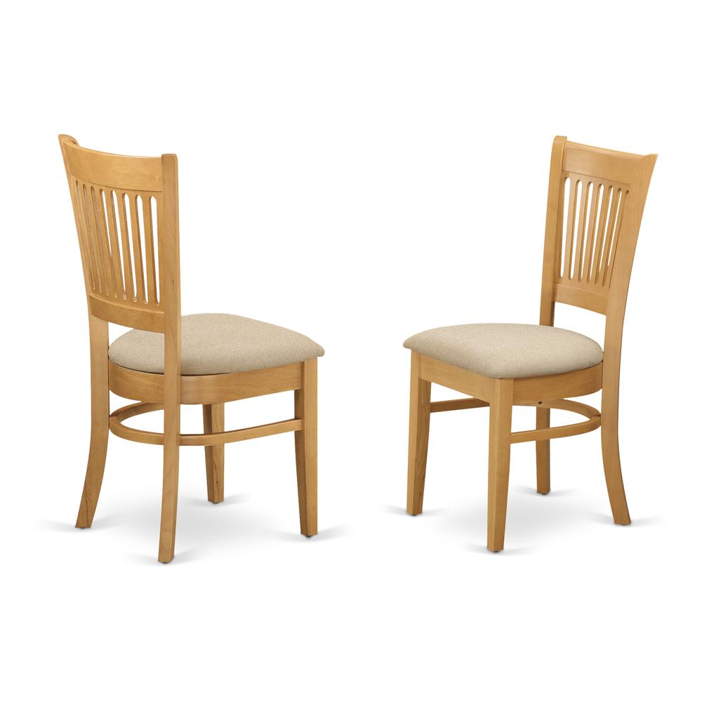 DLVA3-OAK-C 3 Pc Kitchen nook Dining set-Kitchen Table and 2 slat back Chairs. Picture 4