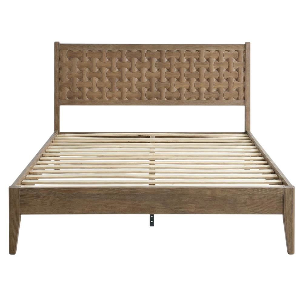 Solid Wood Platform Bed, Headboard & Footboard with Storage, Barnwood, Queen. Picture 4