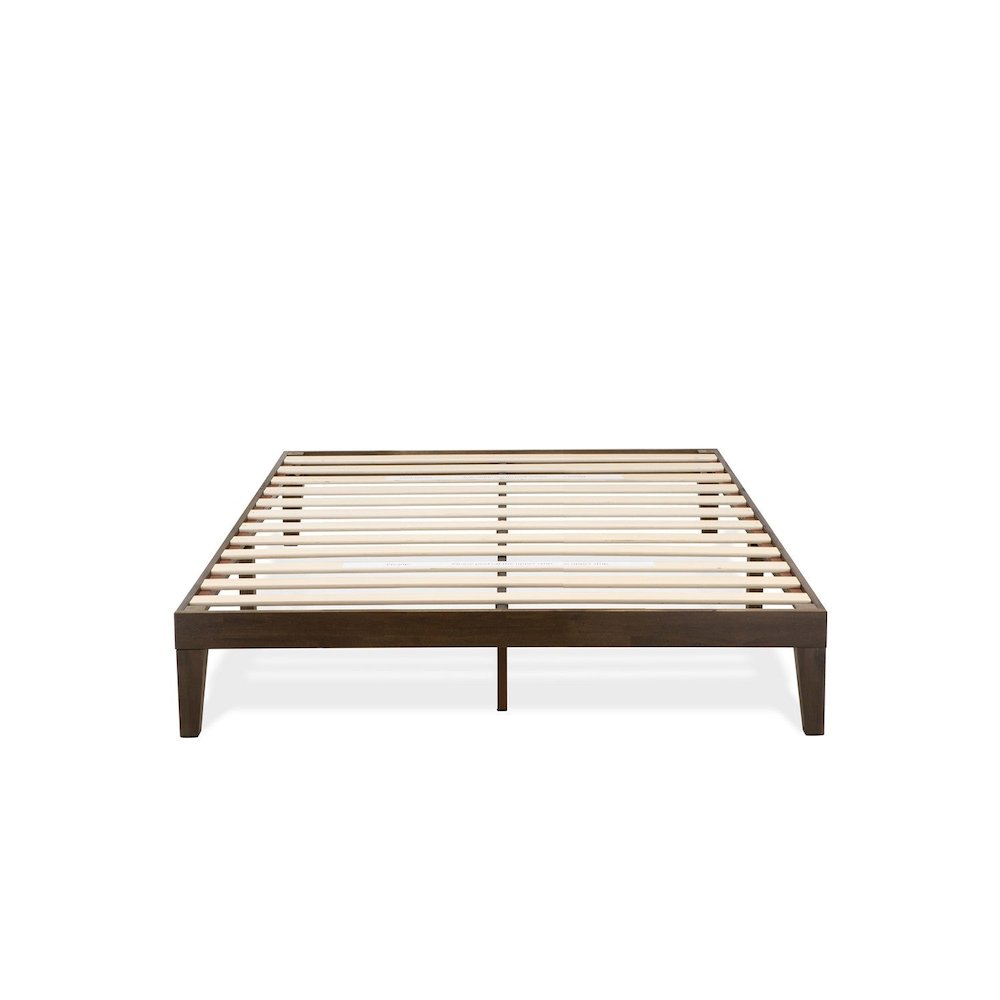 Queen Platform Bed Frame with 4 Legs and 2 Extra Center Legs - Walnut Finish. Picture 2