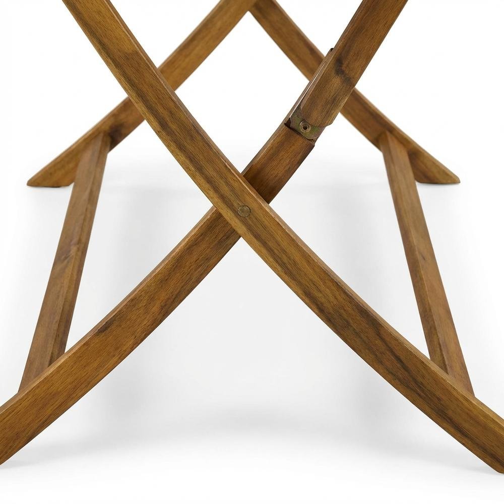 7 Piece Clear Oil Bistro Table Set with 6 Folding Armchairs and Durable Finish. Picture 5