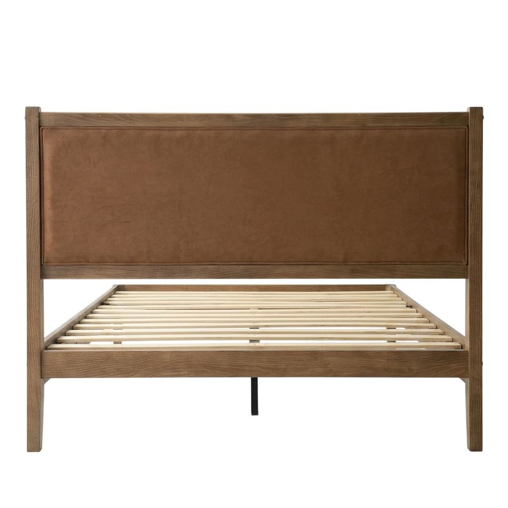 Solid Wood Platform Bed, Headboard & Footboard with Storage, Barnwood, Queen. Picture 5