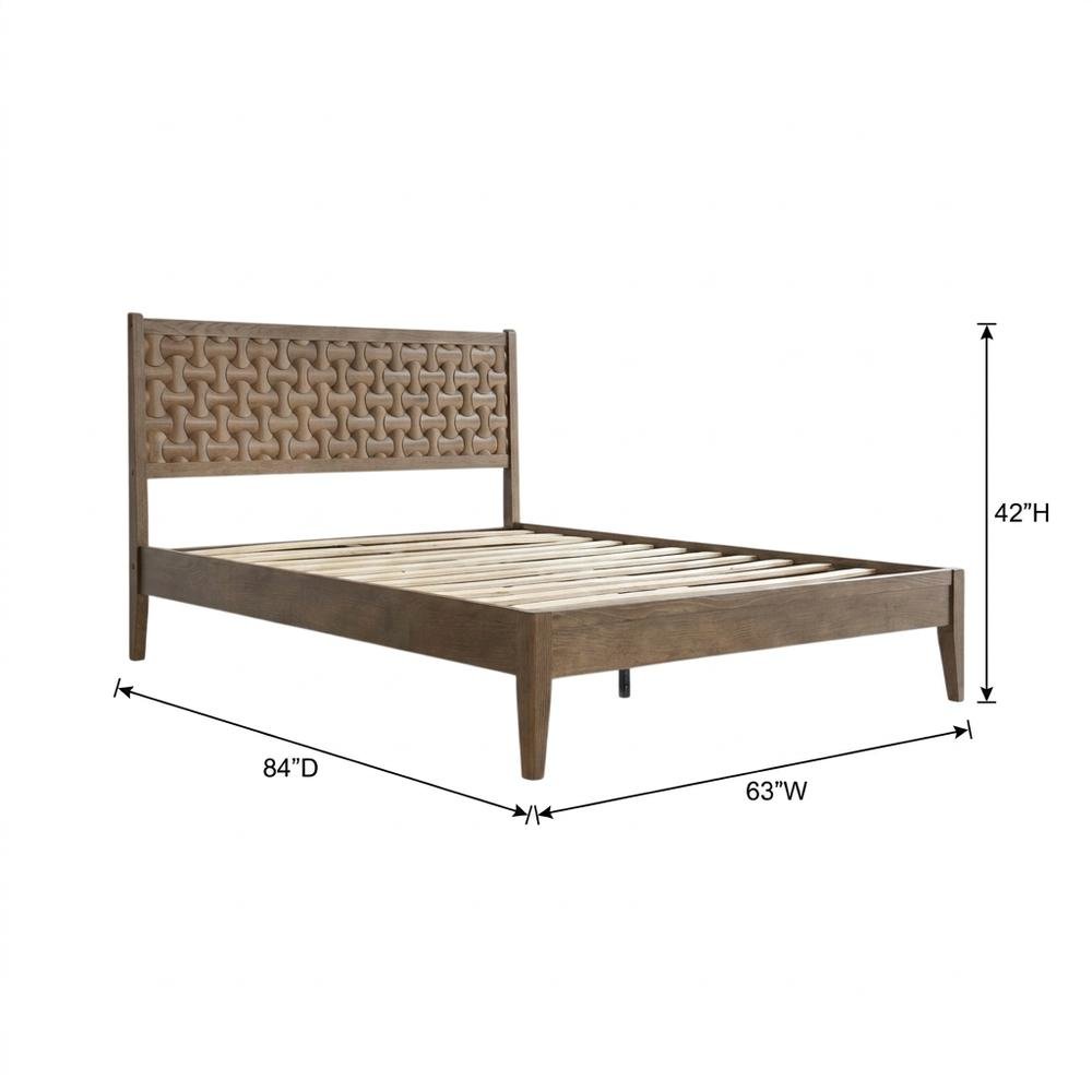 Solid Wood Platform Bed, Headboard & Footboard with Storage, Barnwood, Queen. Picture 6
