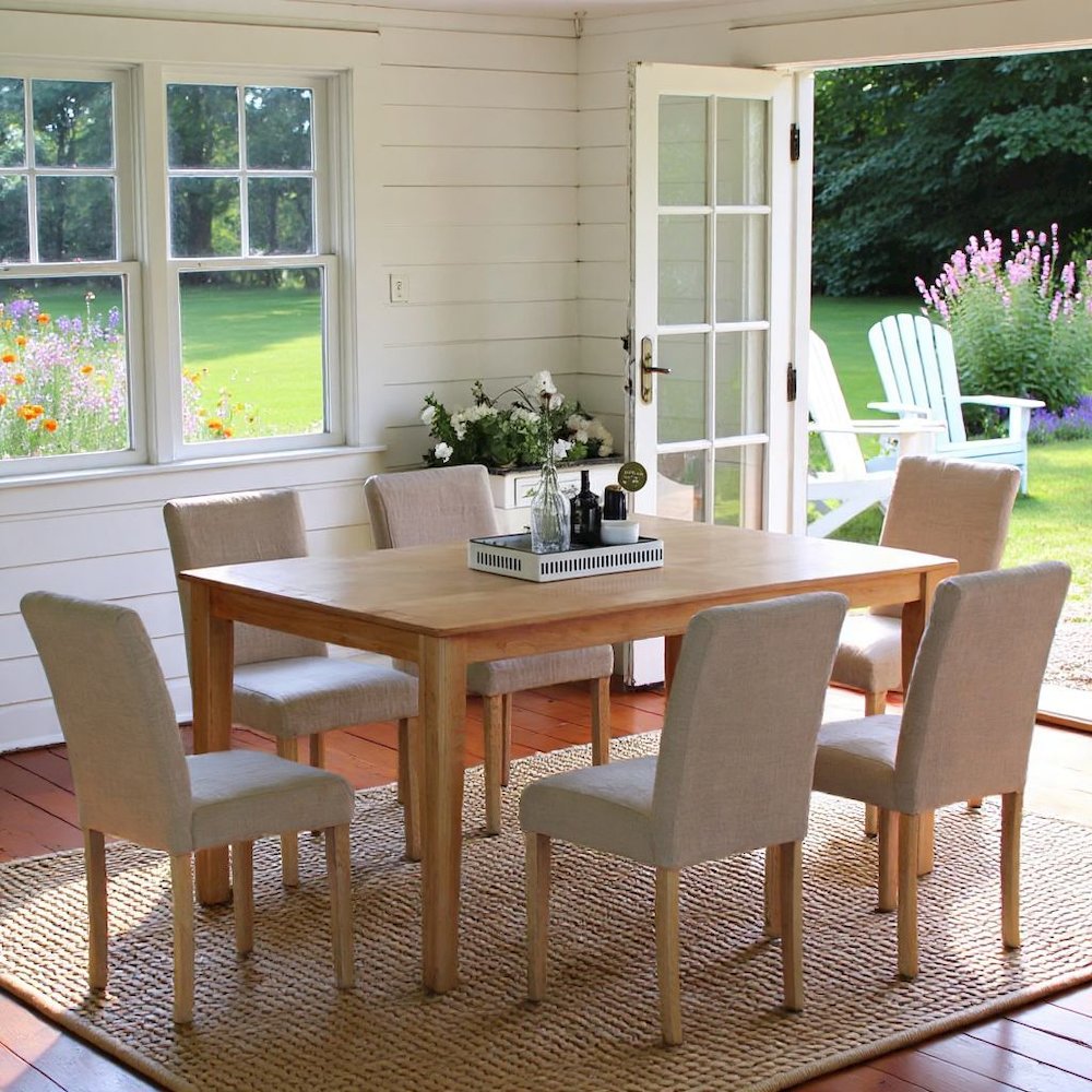 Solid Wood Dining Table Set for 6, Kitchen Table and Chairs in Oak. Picture 2